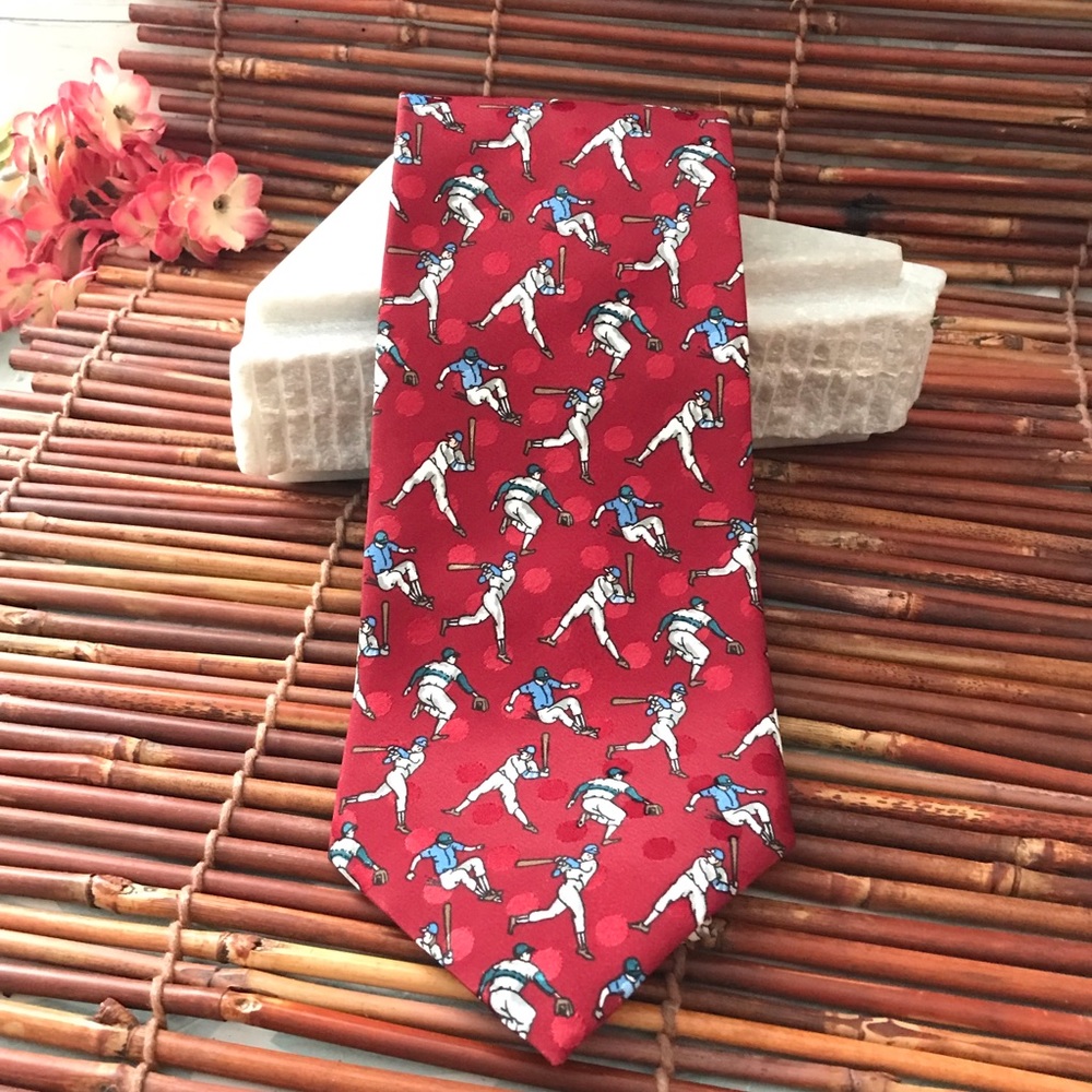 Wembley Baseball Red Tie Polyester